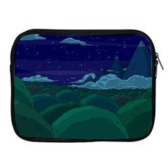 Adventure Time Cartoon Night Green Color Sky Nature Apple Ipad 2/3/4 Zipper Cases