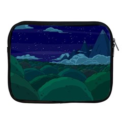 Adventure Time Cartoon Night Green Color Sky Nature Apple iPad 2/3/4 Zipper Cases