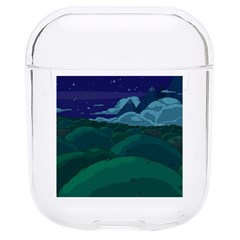 Adventure Time Cartoon Night Green Color Sky Nature Hard PC AirPods 1/2 Case