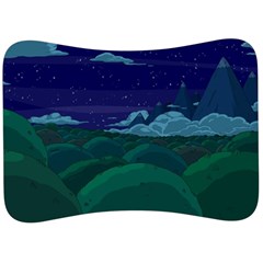 Adventure Time Cartoon Night Green Color Sky Nature Velour Seat Head Rest Cushion