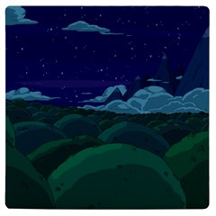 Adventure Time Cartoon Night Green Color Sky Nature UV Print Square Tile Coaster 