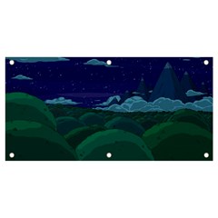 Adventure Time Cartoon Night Green Color Sky Nature Banner and Sign 4  x 2 