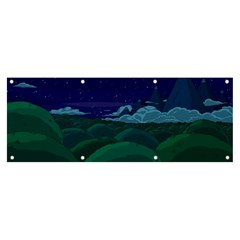 Adventure Time Cartoon Night Green Color Sky Nature Banner and Sign 8  x 3 