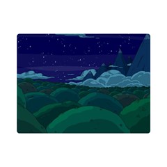 Adventure Time Cartoon Night Green Color Sky Nature Premium Plush Fleece Blanket (mini)