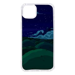 Adventure Time Cartoon Night Green Color Sky Nature iPhone 14 Plus TPU UV Print Case