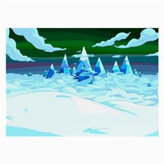 Frost Mountains Illustration Adventure Time Fantasy Art Landscape Large Glasses Cloth (2 Sides) by Sarkoni