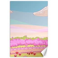 Pink And White Forest Illustration Adventure Time Cartoon Canvas 20  X 30 