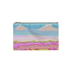 Pink And White Forest Illustration Adventure Time Cartoon Cosmetic Bag (small)