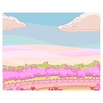 Pink And White Forest Illustration Adventure Time Cartoon Two Sides Premium Plush Fleece Blanket (Medium) 60 x50  Blanket Front