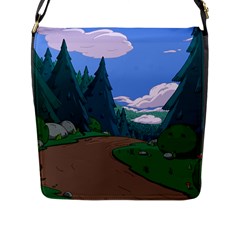 Adventure Time Cartoon Pathway Flap Closure Messenger Bag (l)