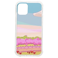 Pink And White Forest Illustration Adventure Time Cartoon Iphone 12 Mini Tpu Uv Print Case	 by Sarkoni