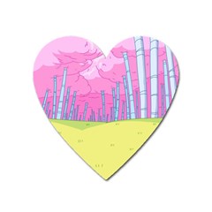 Red Mushroom Animation Adventure Time Cartoon Multi Colored Heart Magnet by Sarkoni