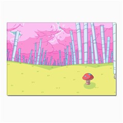 Red Mushroom Animation Adventure Time Cartoon Multi Colored Postcards 5  X 7  (pkg Of 10)