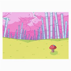 Red Mushroom Animation Adventure Time Cartoon Multi Colored Large Glasses Cloth