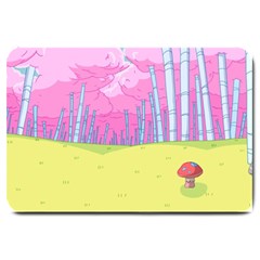 Red Mushroom Animation Adventure Time Cartoon Multi Colored Large Doormat