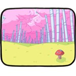 Red Mushroom Animation Adventure Time Cartoon Multi Colored Two Sides Fleece Blanket (Mini) 35 x27  Blanket Front