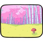 Red Mushroom Animation Adventure Time Cartoon Multi Colored Two Sides Fleece Blanket (Mini) 35 x27  Blanket Back