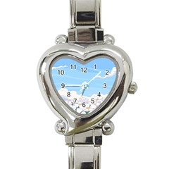 White Petaled Flowers Illustration Adventure Time Cartoon Heart Italian Charm Watch