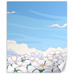 White Petaled Flowers Illustration Adventure Time Cartoon Canvas 8  X 10 