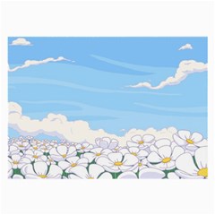 White Petaled Flowers Illustration Adventure Time Cartoon Large Glasses Cloth