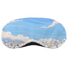 White Petaled Flowers Illustration Adventure Time Cartoon Sleep Mask