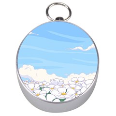 White Petaled Flowers Illustration Adventure Time Cartoon Silver Compasses