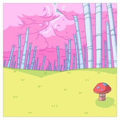 Red Mushroom Animation Adventure Time Cartoon Multi Colored Lightweight Scarf  by Sarkoni