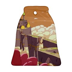Animated Castle Illustration Adventure Time Cartoon Nature Bell Ornament (two Sides)