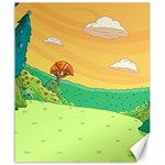 Green Field Illustration Adventure Time Multi Colored Canvas 20  x 24  19.57 x23.15  Canvas - 1