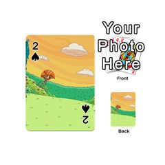 Green Field Illustration Adventure Time Multi Colored Playing Cards 54 Designs (mini)