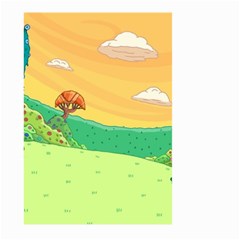 Green Field Illustration Adventure Time Multi Colored Large Garden Flag (two Sides)