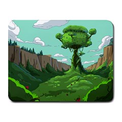 Adventure Time Cartoon Green Color Nature  Sky Small Mousepad by Sarkoni