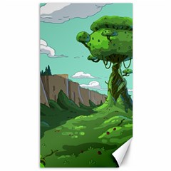 Adventure Time Cartoon Green Color Nature  Sky Canvas 40  X 72  by Sarkoni