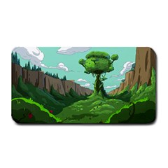 Adventure Time Cartoon Green Color Nature  Sky Medium Bar Mat