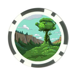 Adventure Time Cartoon Green Color Nature  Sky Poker Chip Card Guard