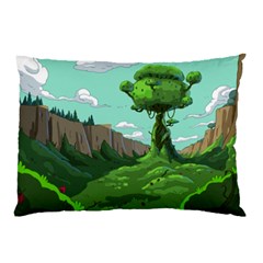 Adventure Time Cartoon Green Color Nature  Sky Pillow Case (two Sides) by Sarkoni