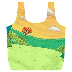 Green Field Illustration Adventure Time Multi Colored Full Print Recycle Bag (xxxl) by Sarkoni