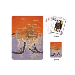 Adventure Time Cartoon Landscape Trees Playing Cards Single Design (mini)