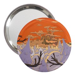 Adventure Time Cartoon Landscape Trees 3  Handbag Mirrors