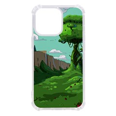 Adventure Time Cartoon Green Color Nature  Sky Iphone 13 Pro Tpu Uv Print Case