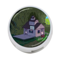 Purple House Cartoon Character Adventure Time Architecture 4-port Usb Hub (one Side)