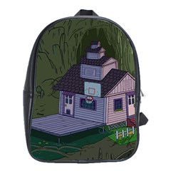 Purple House Cartoon Character Adventure Time Architecture School Bag (xl)