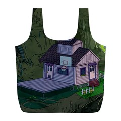 Purple House Cartoon Character Adventure Time Architecture Full Print Recycle Bag (l) by Sarkoni