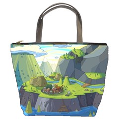 Cartoon Network Mountains Landscapes Seas Illustrations Adventure Time Rivers Bucket Bag