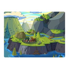 Cartoon Network Mountains Landscapes Seas Illustrations Adventure Time Rivers Two Sides Premium Plush Fleece Blanket (mini) by Sarkoni