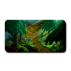 Green Pine Trees Wallpaper Adventure Time Cartoon Green Color Medium Bar Mat