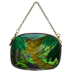 Green Pine Trees Wallpaper Adventure Time Cartoon Green Color Chain Purse (two Sides)