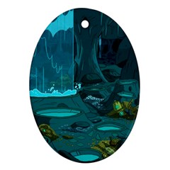 Waterfalls Wallpaper Adventure Time Oval Ornament (two Sides)