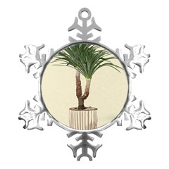 Tree Vector Art In A Flower Pot Metal Small Snowflake Ornament