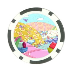 Pillows And Vegetable Field Illustration Adventure Time Cartoon Poker Chip Card Guard